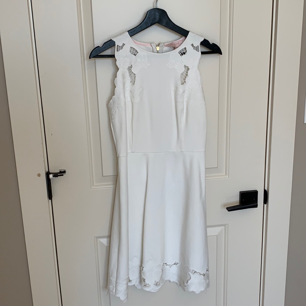 Ted Baker White Floral Jersey Dress